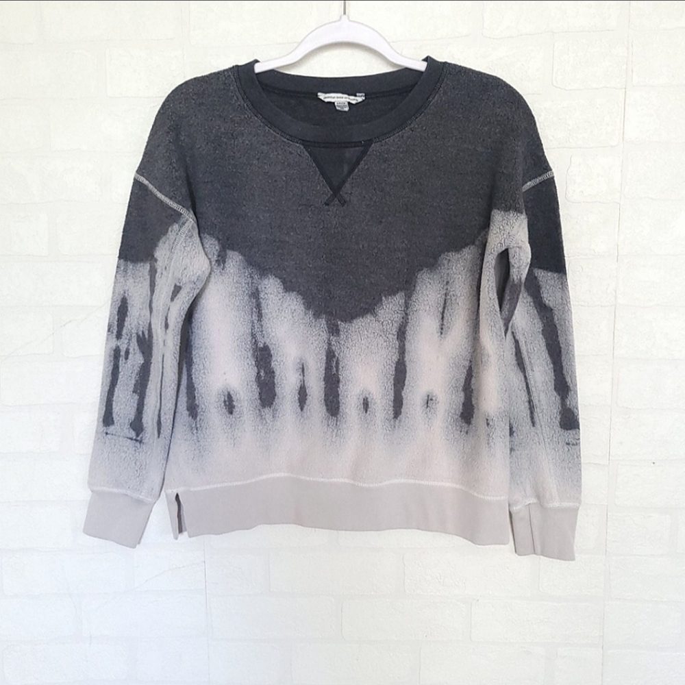 American Eagle Gray Tie Dye Inside Out Sweatshirt